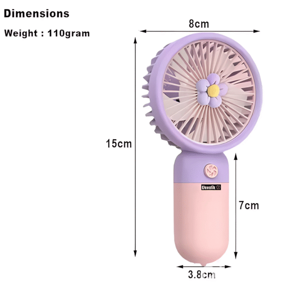 Mini USB Hand Fan - 1200mAh Rechargeable